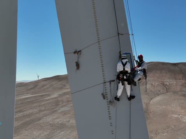 Vídeo da equipe Soul Wind em acesso por cordas na torre do aerogerador